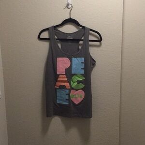 Glitter peace out tank top. NWOT.